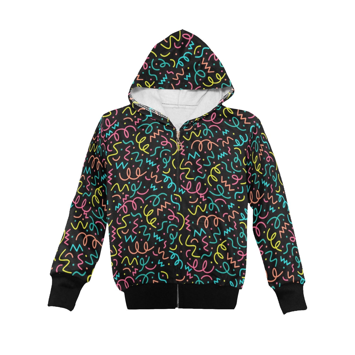 Squiggle Time - Senior Girls Zip Up Hoodie