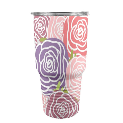 Abstract Roses - 30oz Insulated Stainless Steel Mobile Tumbler