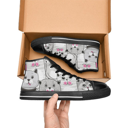 Cartoon Cats - Women's High Top Canvas Shoes