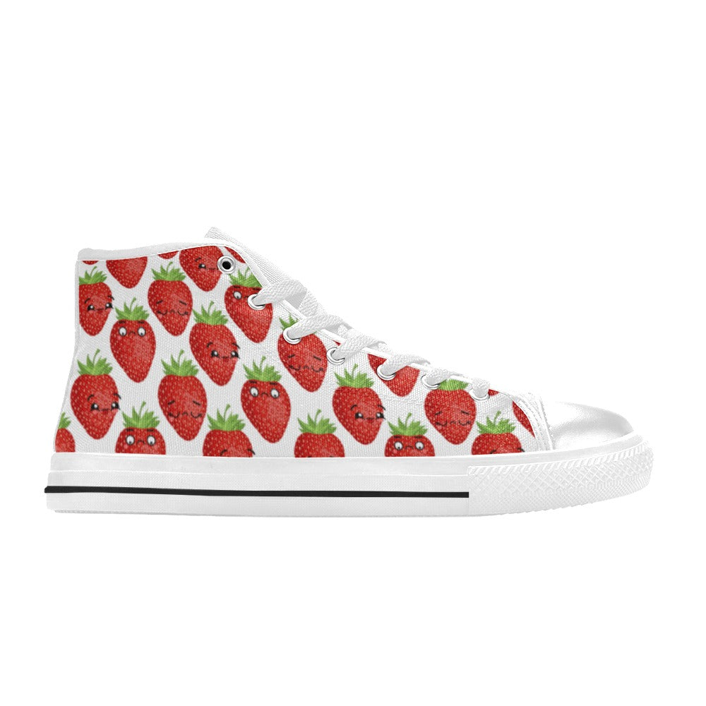 Strawberry Characters - Women's High Top Canvas Shoes