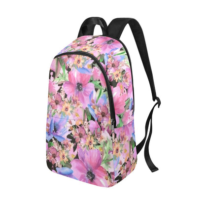 Bright Pink Floral - Fabric Backpack for Adult Adult Casual Backpack Plants