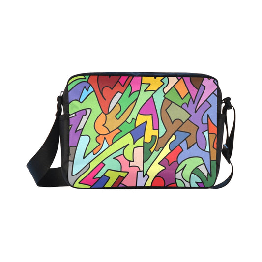 Bright Abstract - Classic Cross-body Nylon Bag