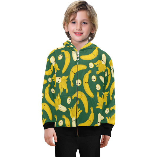 Happy Bananas - Senior Boys Zip Up Hoodie