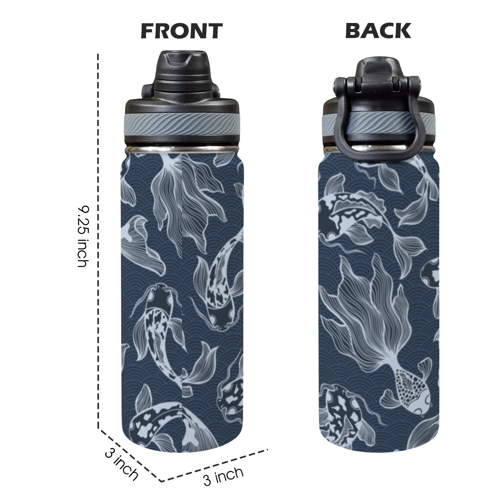 Blue Fish - Insulated Water Bottle with Dual-Use Lid (18oz) Insulated Water Bottle with Dual-Use Lid (18oz) animal Printed Offshore