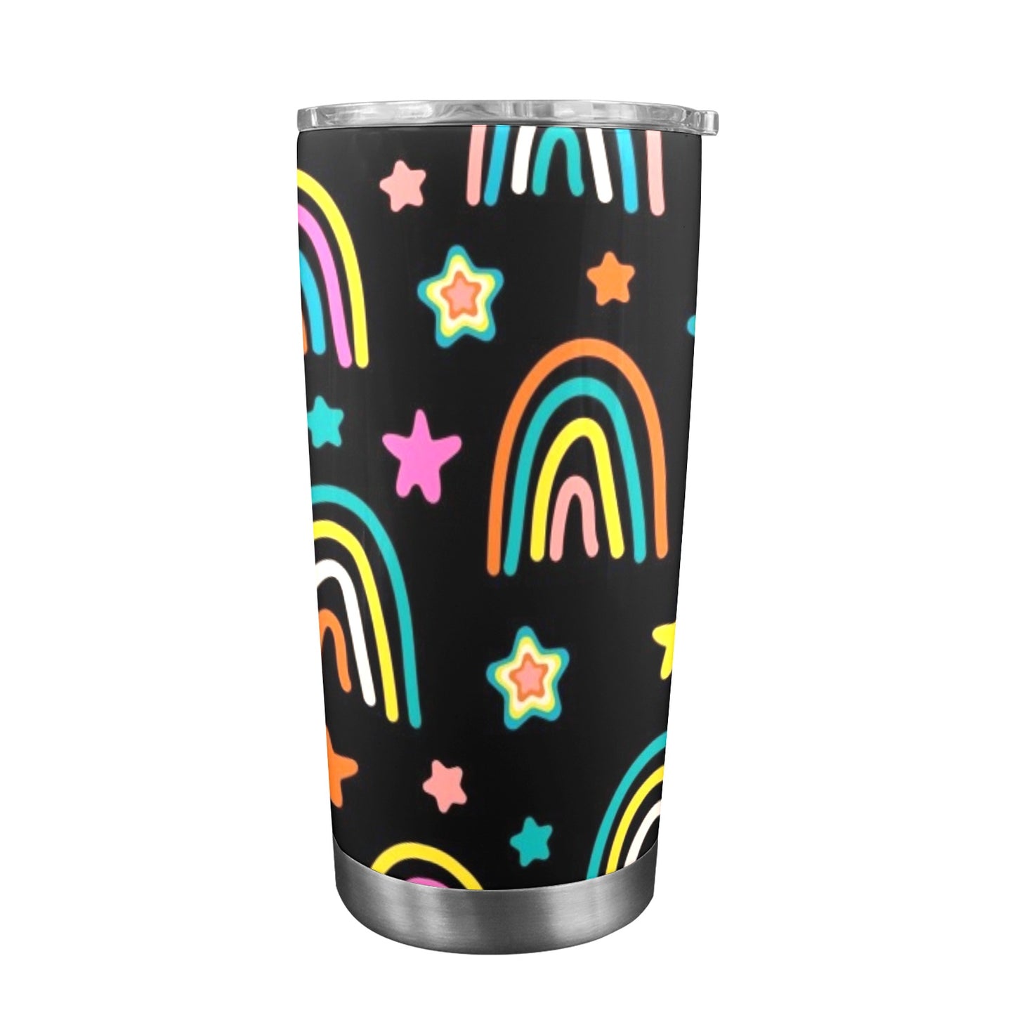 Rainbows - 20oz Travel Mug with Clear Lid Clear Lid Travel Mug Printed Offshore