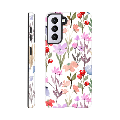 Watercolour Flowers - Phone Tough Case Galaxy S21 Phone Case Globally Fulfilled Plants