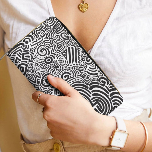 Black And White - Leather Wallet / Purse