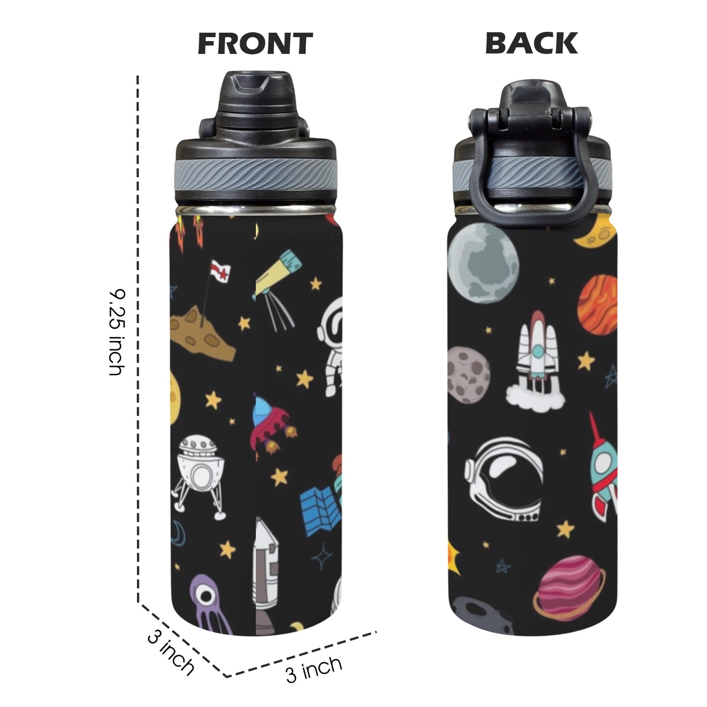 Kids Space - Insulated Water Bottle with Dual-Use Lid (18oz) Insulated Water Bottle with Dual-Use Lid (18oz) Printed Offshore