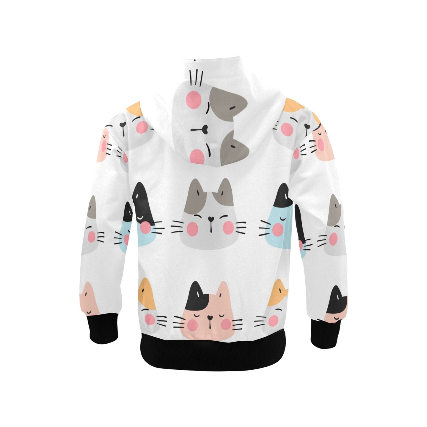 Cat Faces - Junior Girls Zip Up Hoodie