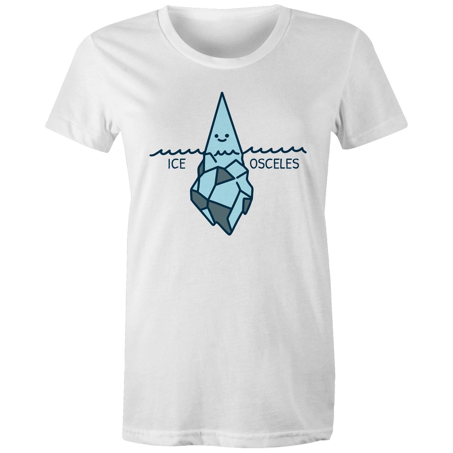 Ice-osceles, Isosceles, Maths - Womens T-shirt White Womens T-shirt Maths Printed In Australia