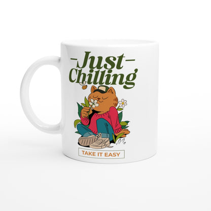 Just Chilling - White 11oz Ceramic Mug Default Title White 11oz Mug animal Globally Fulfilled