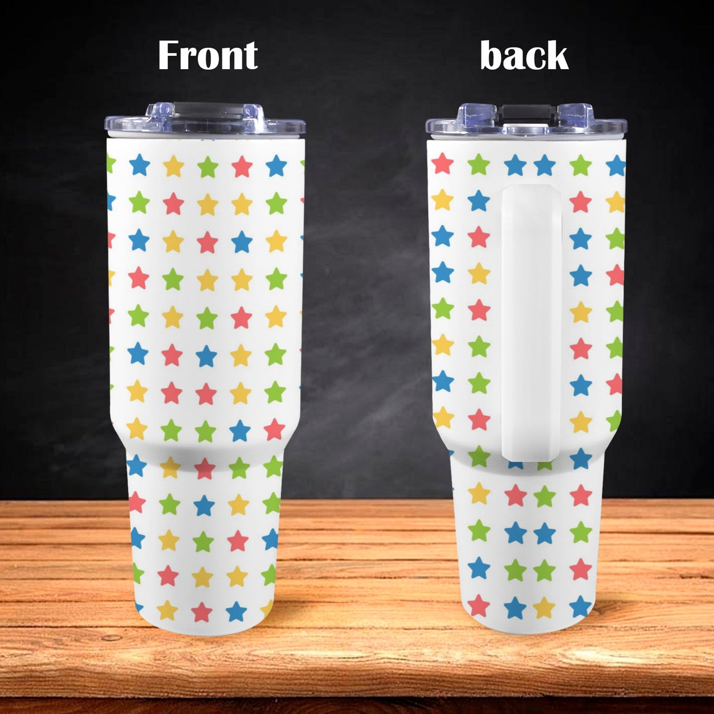 Stars - 40oz Tumbler with White Handle