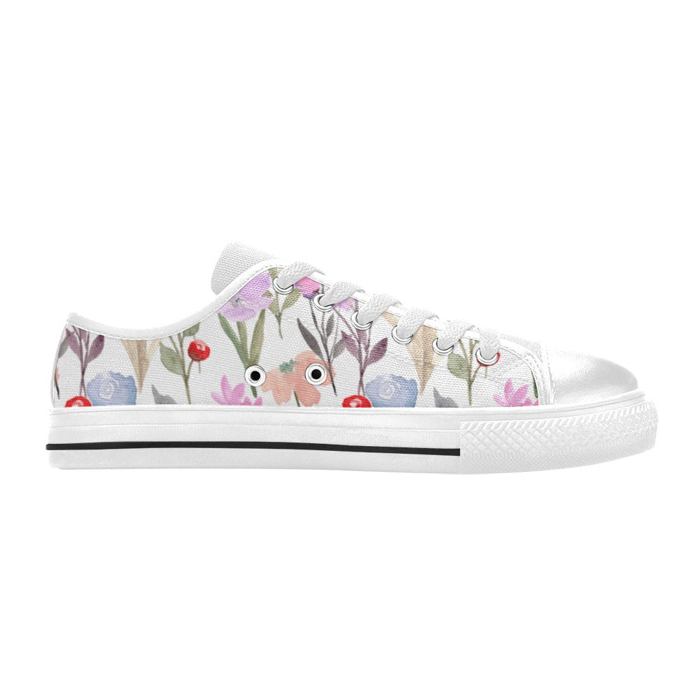 Floral Watercolour - Women's Classic Canvas Shoes