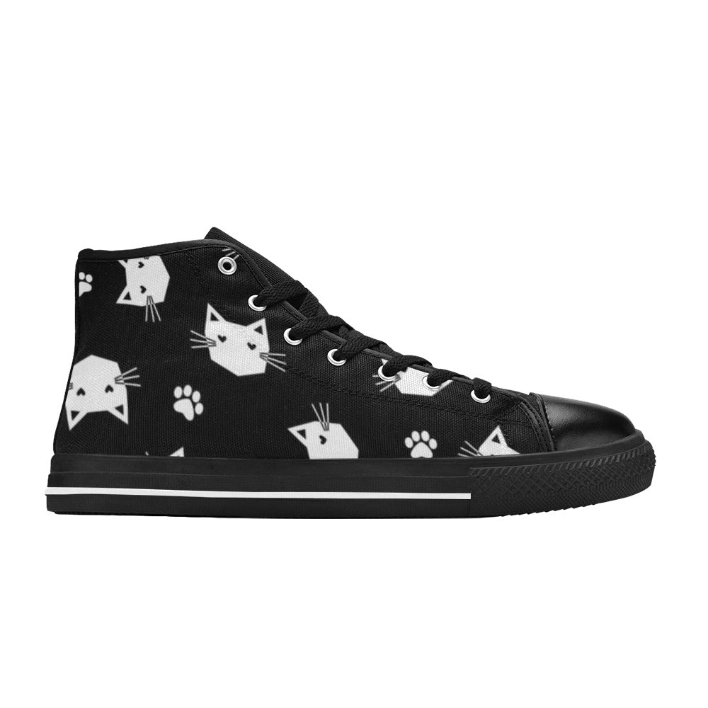 Geometric Cats - Women's High Top Canvas Shoes