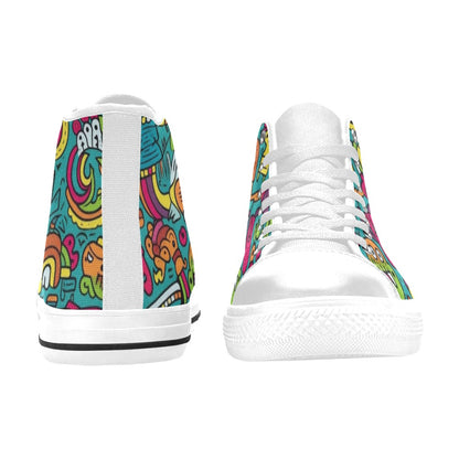 Crazy Characters - Women's High Top Canvas Shoes