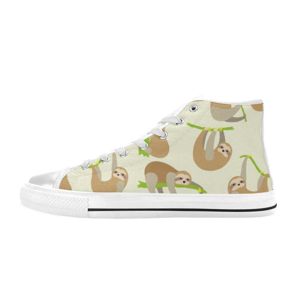 Sloths - Women's High Top Canvas Shoes