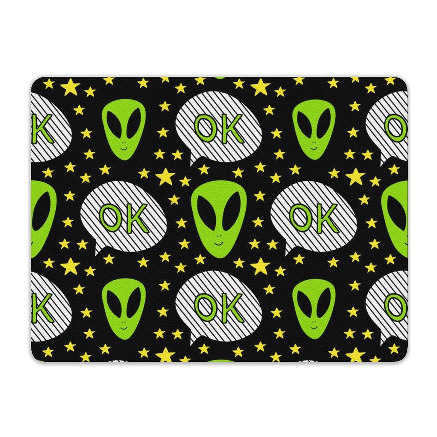 Alien Hello - Leather Mouse Pad