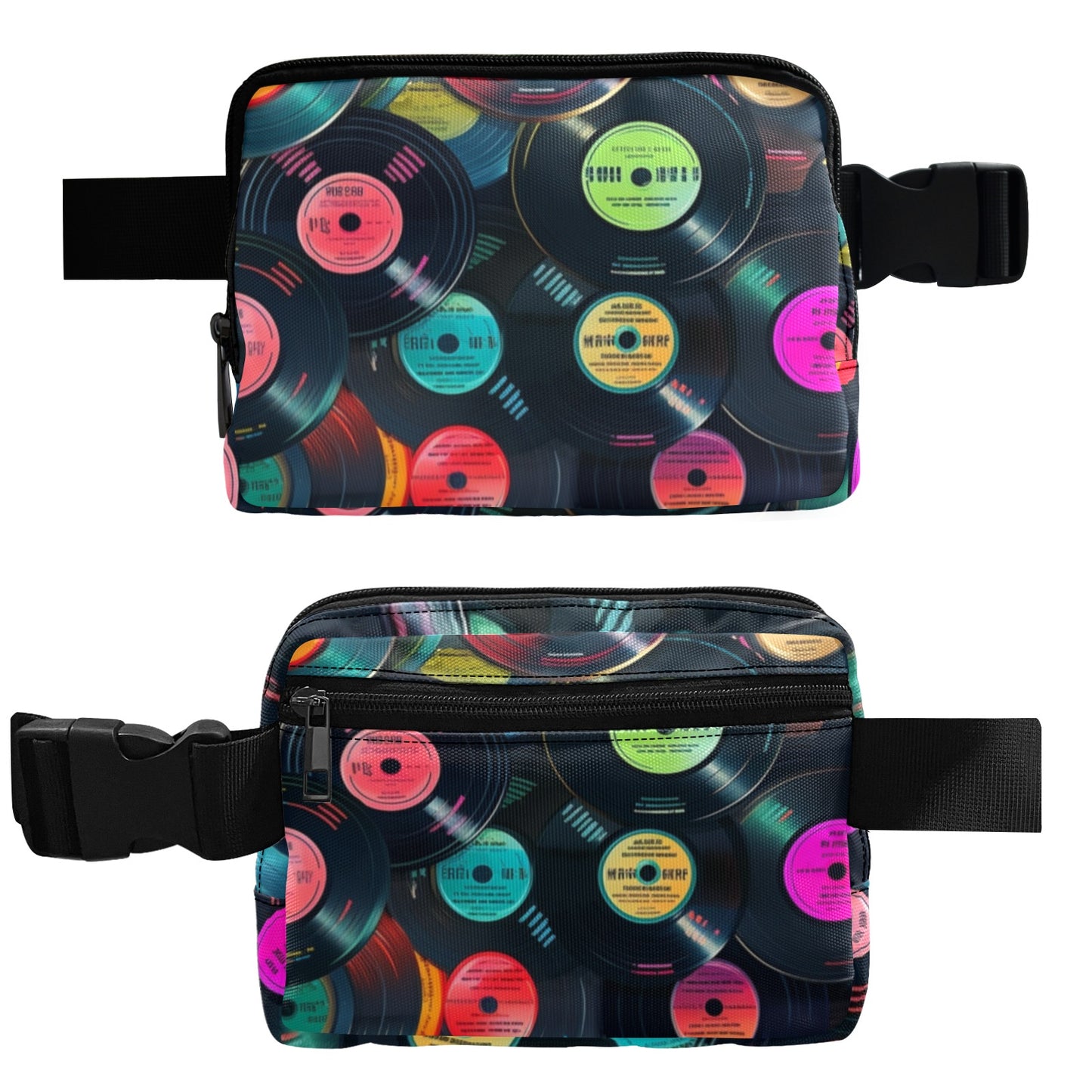 Retro Vinyl Records 2 - Belt Bag Belt Bag Music Printed Offshore Retro