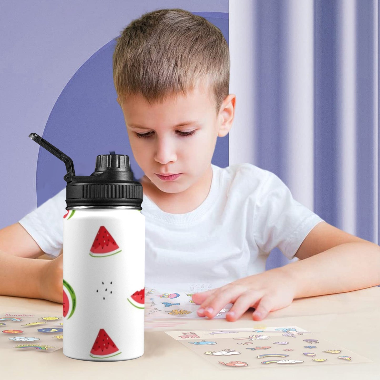 Watermelon - Kids Water Bottle with Chug Lid (12 oz)