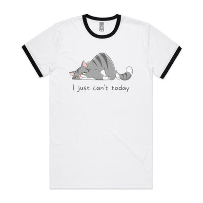 Cat, I Just Can't Today - Staple Ringer Tee