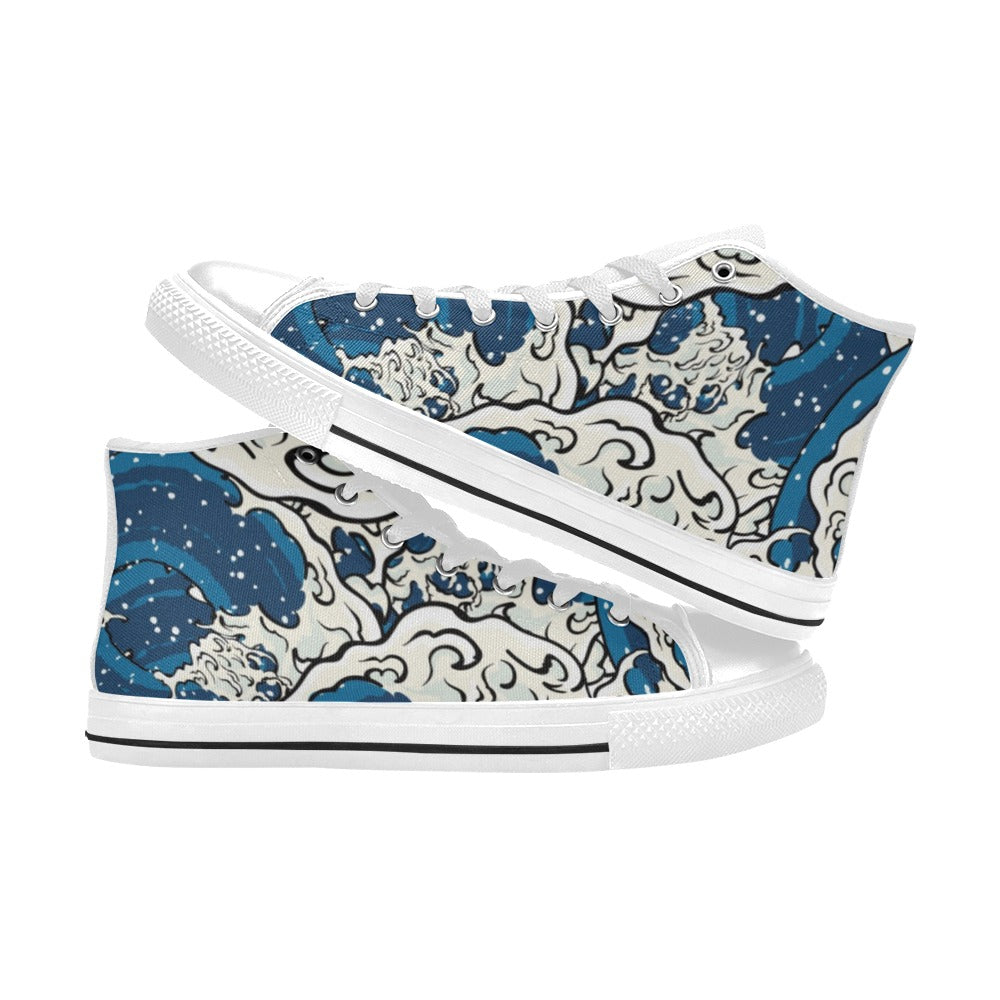 Waves - Women's High Top Canvas Shoes