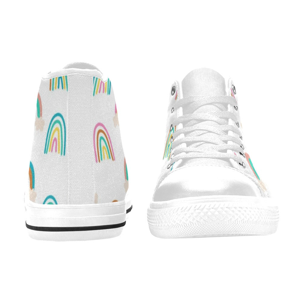 Cloud Rainbows - Kids' High Top Canvas Shoes