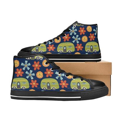 Hippy Caravan - Men's High Top Canvas Shoes