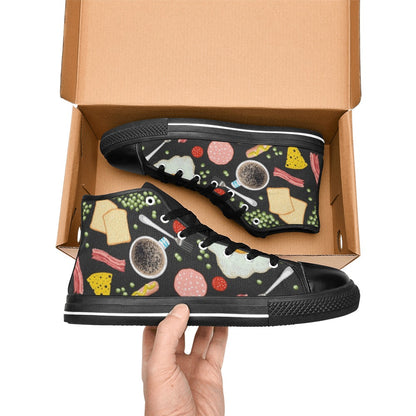 Breakfast Food - Women's High Top Canvas Shoes