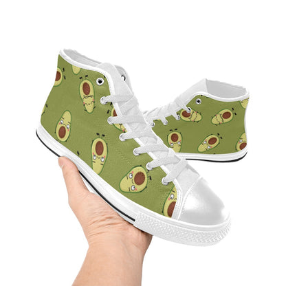 Avocado Characters - Men's High Top Canvas Shoes