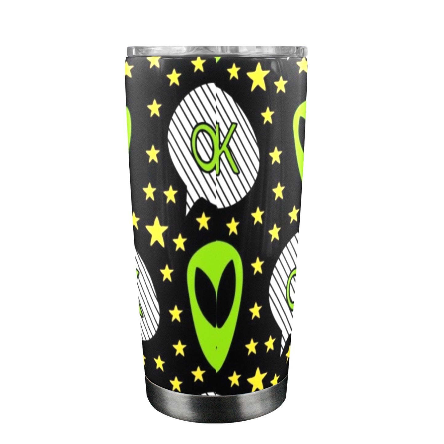 Alien OK - 20oz Travel Mug with Clear Lid Clear Lid Travel Mug Sci Fi