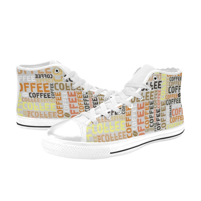 Coffee - Men's High Top Canvas Shoes