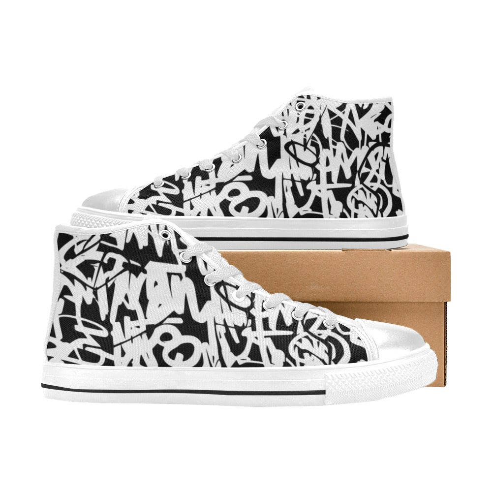 Graffiti - Men's High Top Canvas Shoes