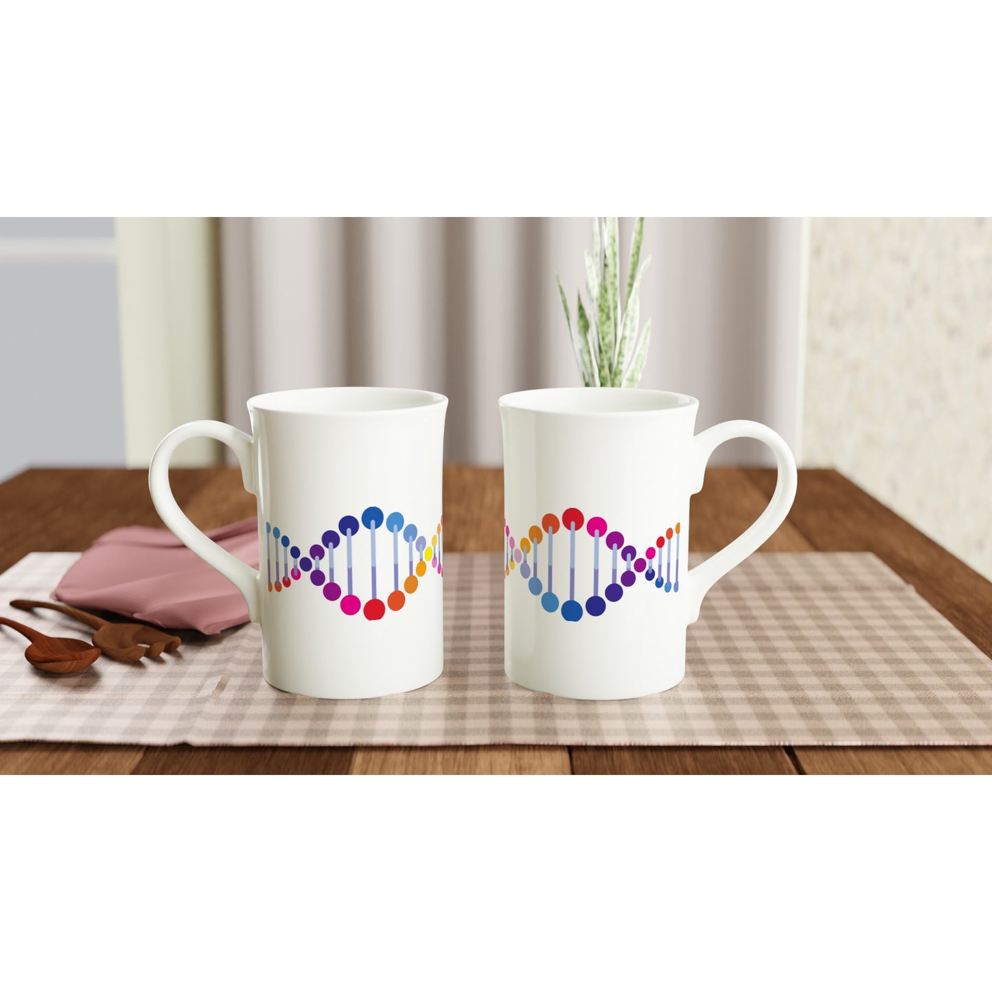 DNA - White 10oz Porcelain Slim Mug Porcelain Mug Science