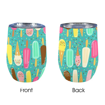 Ice Cream - 12oz Wine Tumbler 12oz Wine Tumbler Food Printed Offshore Summer