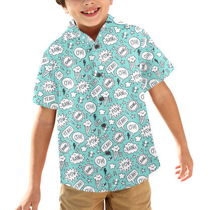 Comic Book Speech Bubbles - Junior Boys Hawaiian Shirt