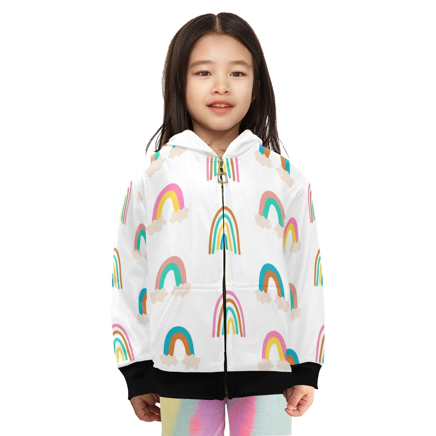 Cloud Rainbows - Junior Girls Zip Up Hoodie