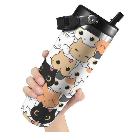 Cute Cartoon Cats - 30oz Tumbler with Top Handle