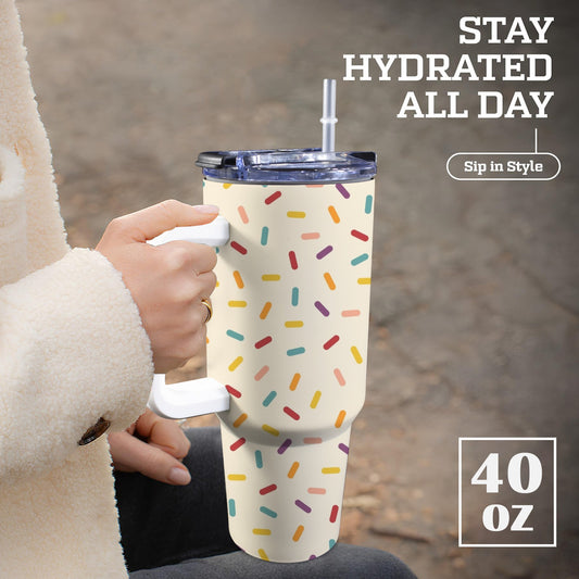 Sprinkles - 40oz Tumbler with White Handle