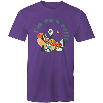 Hot Dog, I'm On A Roll - Mens T-Shirt Purple Mens T-shirt Food