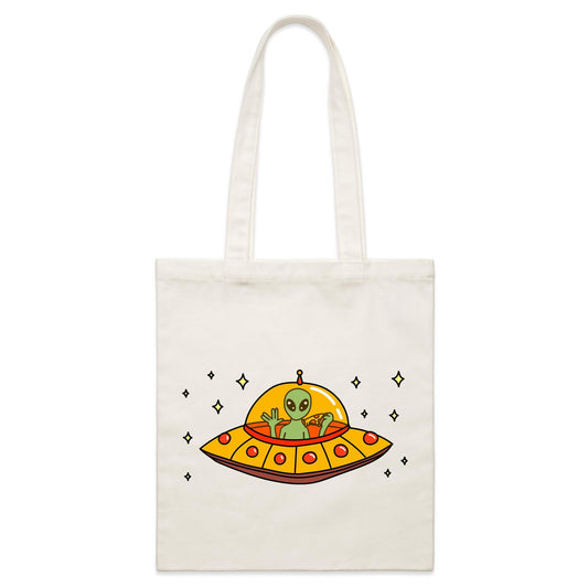 Alien Pizza - Parcel Canvas Tote Bag Default Title Parcel Tote Bag Sci Fi