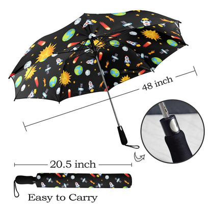 Busy Space - Semi-Automatic Foldable Umbrella Semi-Automatic Foldable Umbrella Printed Offshore