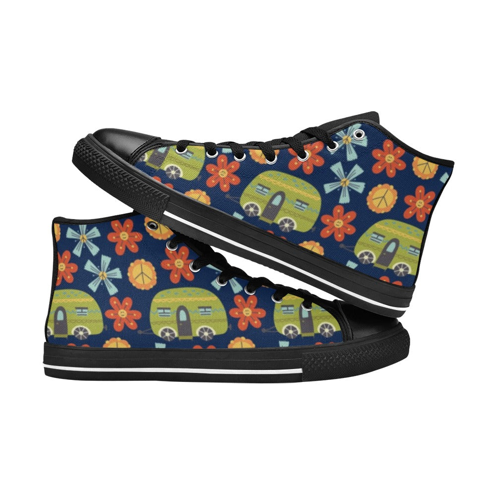 Hippy Caravan - Kids High Top Canvas Shoes Kids High Top Canvas Shoes Printed Offshore