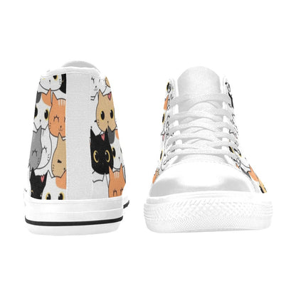 Cute Cartoon Cats - Women's High Top Canvas Shoes