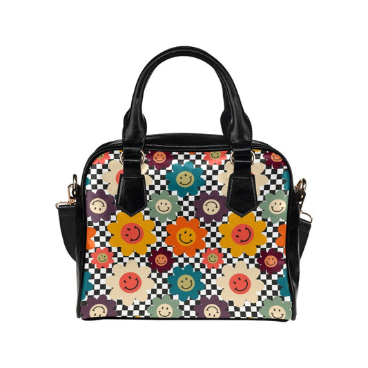 Happy Retro Flowers - Shoulder Handbag