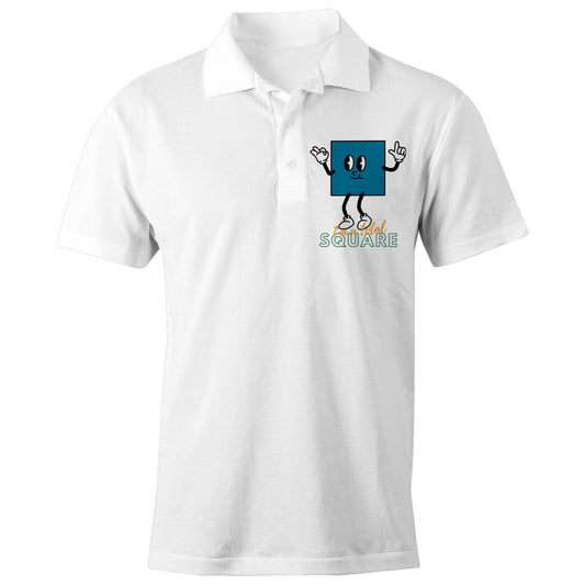 I'm A Total Square - Chad S/S Polo Shirt, Printed White Polo Shirt Funny Maths Science