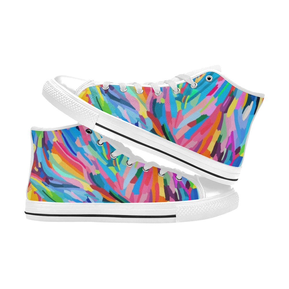 Brushstrokes - Men's High Top Canvas Shoes