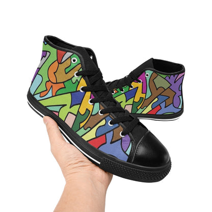 Bright Abstract - Men's High Top Canvas Shoes