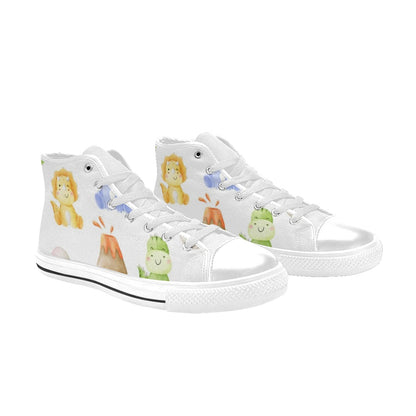 Hatching Dinosaurs - Kids' High Top Canvas Shoes