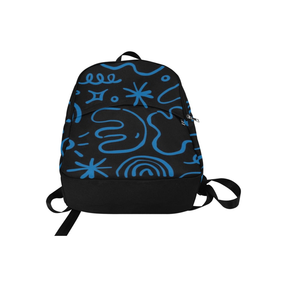 Blue Squiggle - Fabric Backpack for Adult Adult Casual Backpack