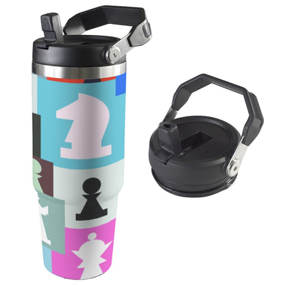 Colourful Chess - 30oz Tumbler with Top Handle